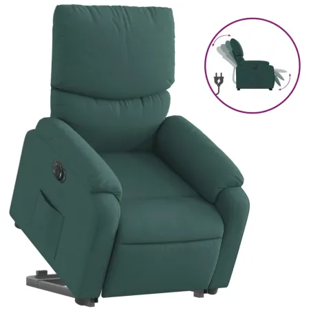 Fauteuil inclinable électrique vert foncé tissu