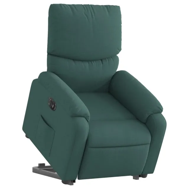 Fauteuil inclinable électrique vert foncé tissu