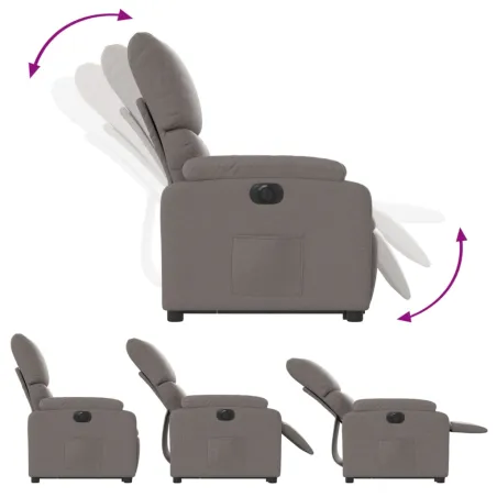 Fauteuil inclinable électrique taupe tissu