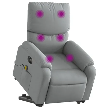 Fauteuil inclinable de massage électrique Gris clair Tissu