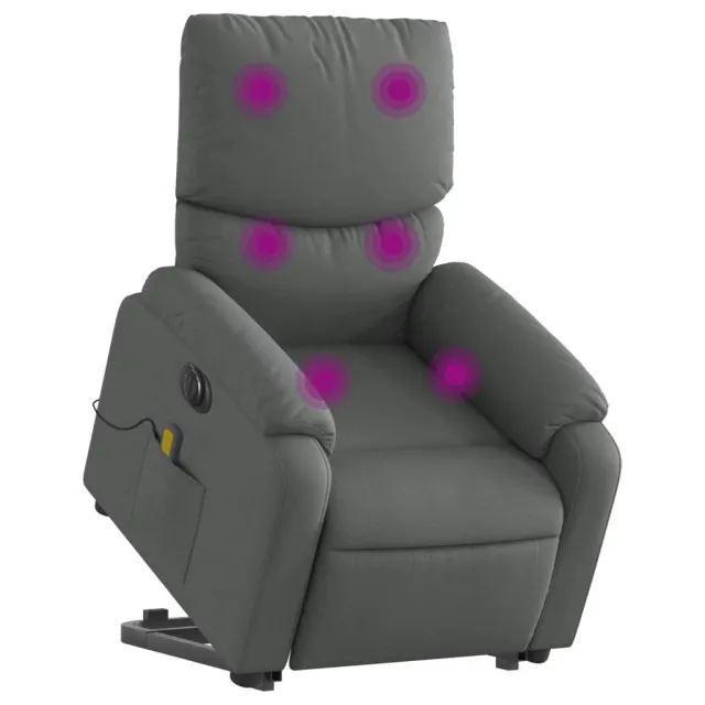 Fauteuil inclinable de massage électrique Gris foncé Tissu