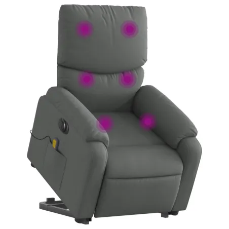 Fauteuil inclinable de massage électrique Gris foncé Tissu