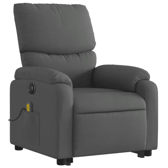 Fauteuil inclinable de massage électrique Gris foncé Tissu