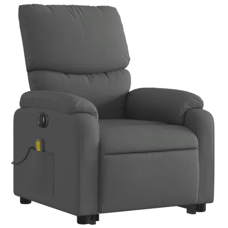 Fauteuil inclinable de massage électrique Gris foncé Tissu