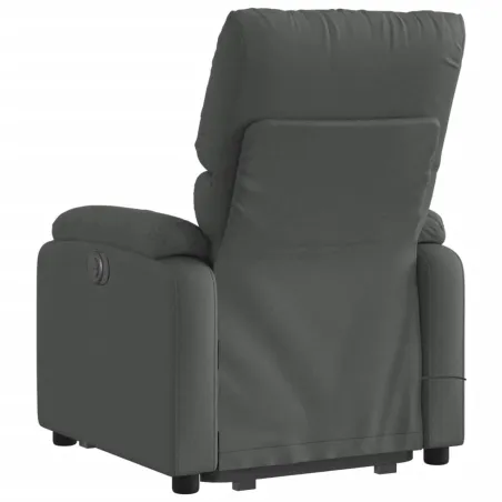 Fauteuil inclinable de massage électrique Gris foncé Tissu