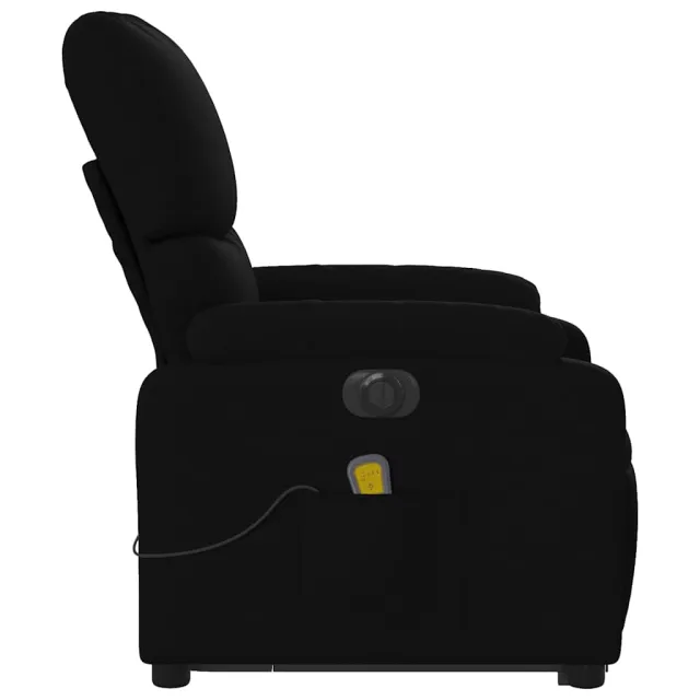 Fauteuil inclinable de massage électrique Noir Tissu