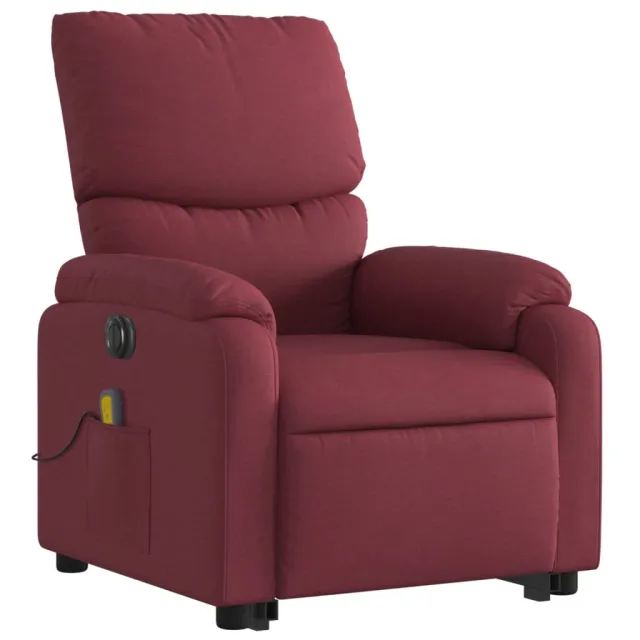 Fauteuil inclinable de massage électrique Rouge bordeaux Tissu