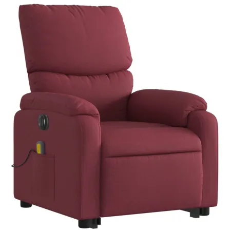 Fauteuil inclinable de massage électrique Rouge bordeaux Tissu