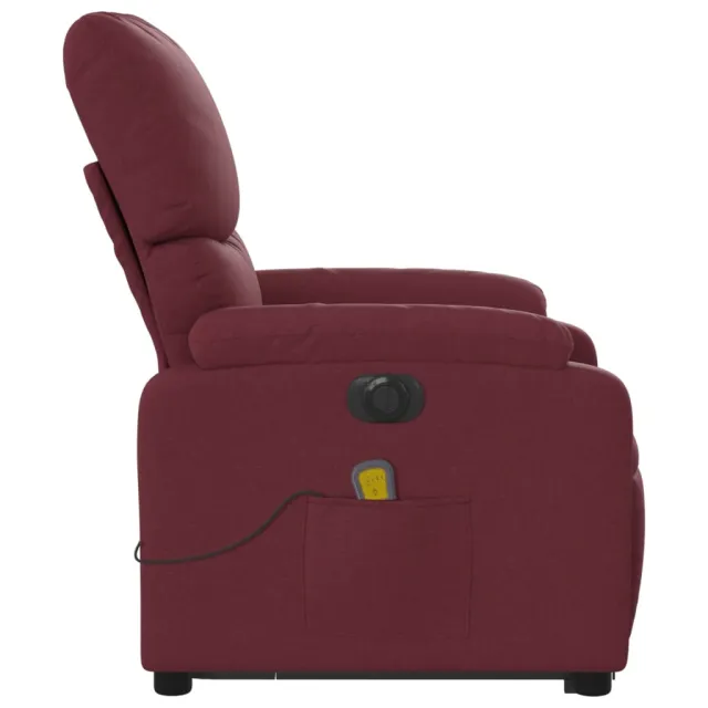 Fauteuil inclinable de massage électrique Rouge bordeaux Tissu