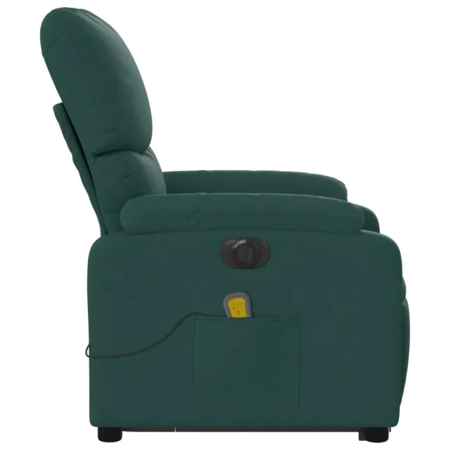 Fauteuil inclinable de massage électrique Vert foncé Tissu