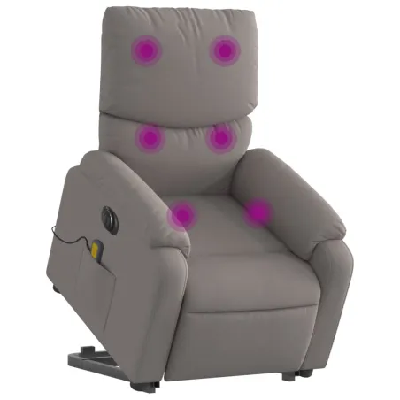 Fauteuil inclinable de massage électrique Taupe Tissu