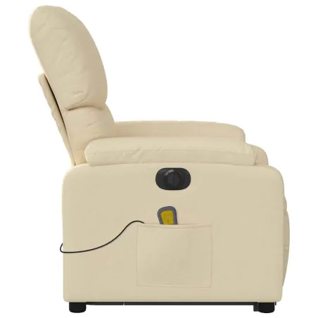 Fauteuil inclinable de massage électrique Crème Tissu