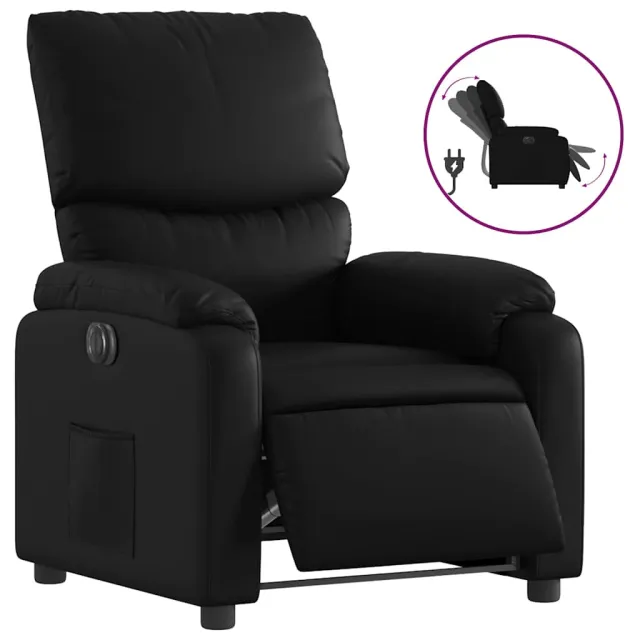 Fauteuil inclinable électrique Noir Similicuir