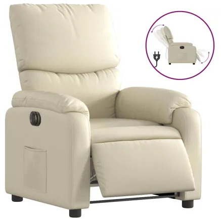 Fauteuil inclinable électrique Crème Similicuir 2