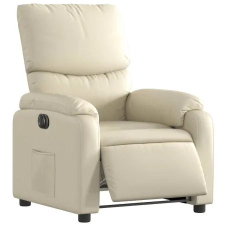 Fauteuil inclinable électrique Crème Similicuir