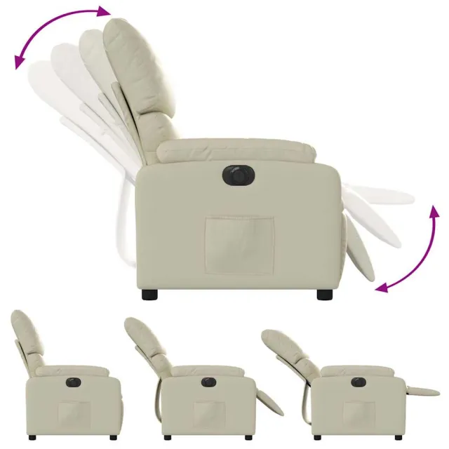 Fauteuil inclinable électrique Crème Similicuir