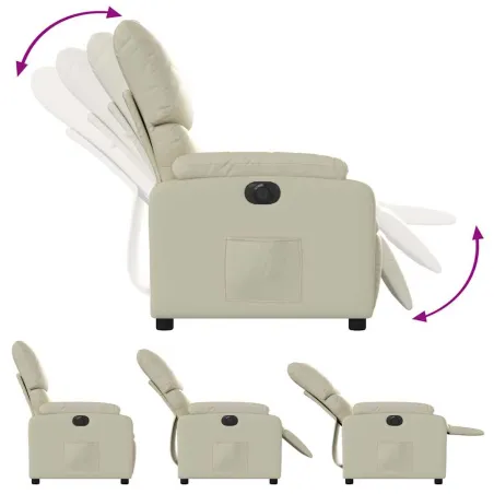Fauteuil inclinable électrique Crème Similicuir