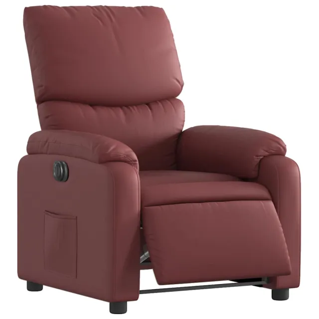 Fauteuil inclinable électrique Rouge bordeaux Similicuir