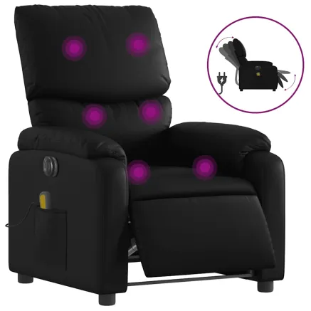 Fauteuil de massage inclinable électrique noir similicuir 2