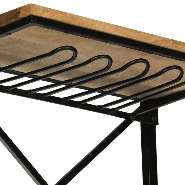 Cave à vin tracteur Jaune 49x31x172 cm Bois de manguier solide