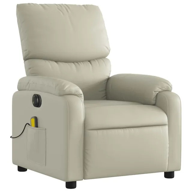 Fauteuil de massage inclinable électrique crème similicuir