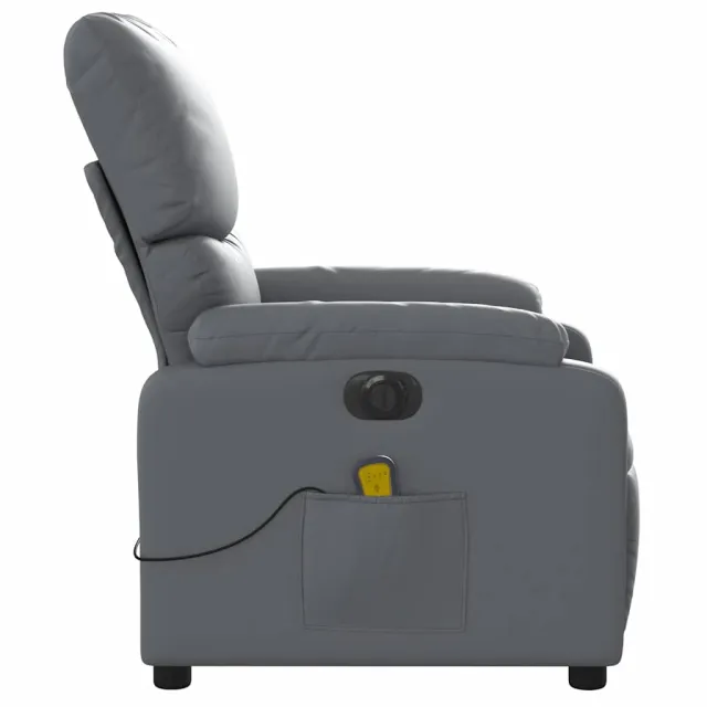 Fauteuil de massage inclinable électrique gris similicuir