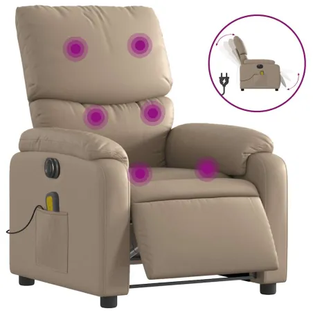 Fauteuil de massage inclinable électrique cappuccino similicuir