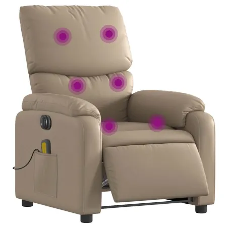 Fauteuil de massage inclinable électrique cappuccino similicuir