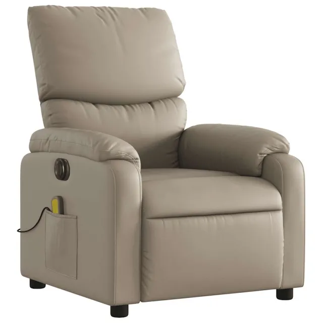 Fauteuil de massage inclinable électrique cappuccino similicuir
