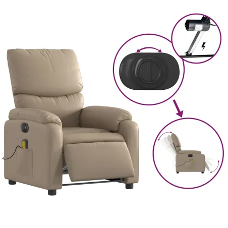 Fauteuil de massage inclinable électrique cappuccino similicuir