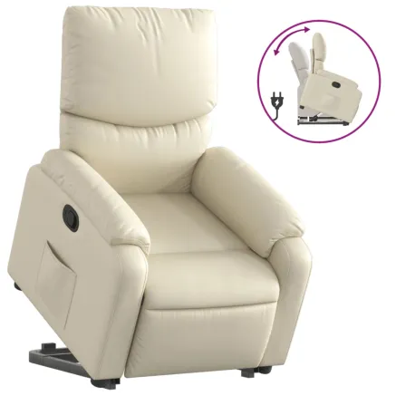 Fauteuil inclinable Crème Similicuir 2