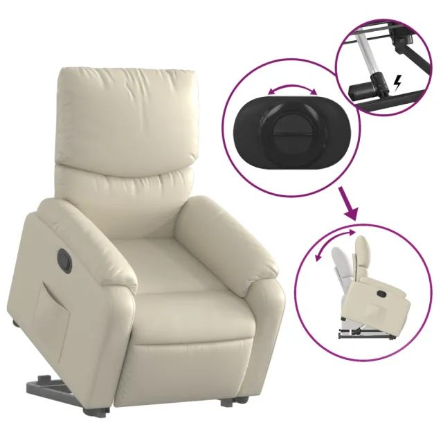 Fauteuil inclinable Crème Similicuir