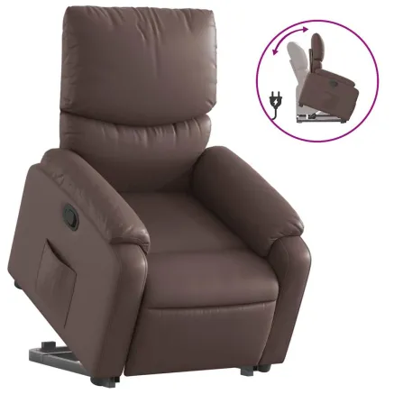 Fauteuil inclinable marron similicuir 2