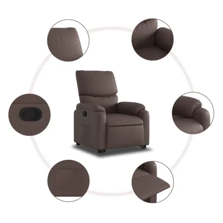 Fauteuil inclinable marron similicuir