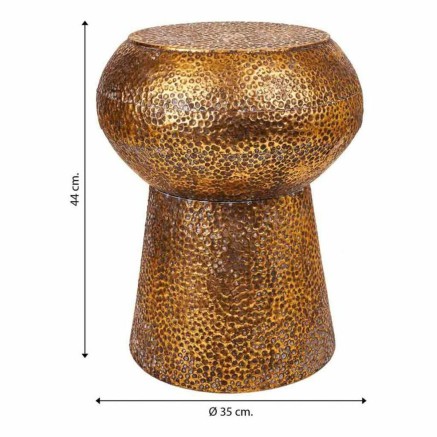Stool Alexandra House Living Golden Iron 35 x 44 x 35 cm 2