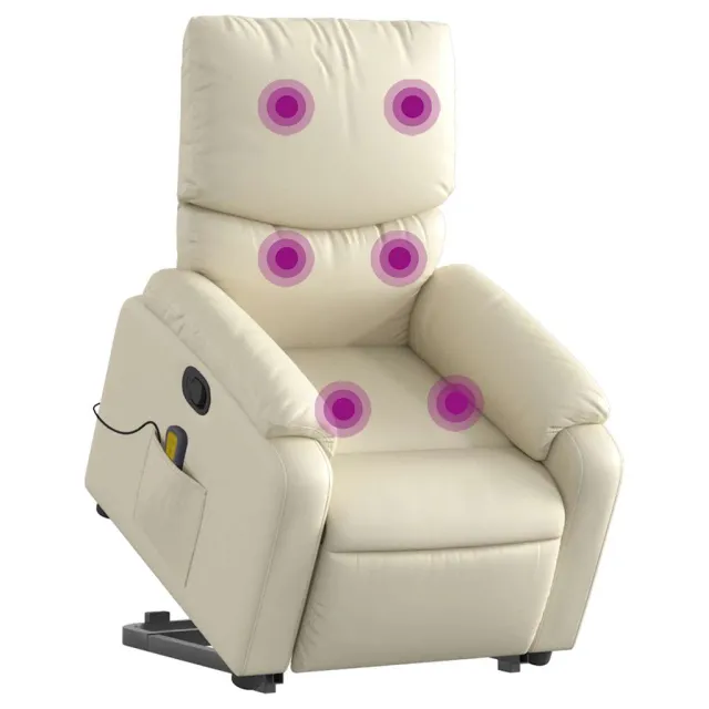Fauteuil inclinable de massage Crème Similicuir