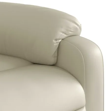 Fauteuil inclinable de massage Crème Similicuir