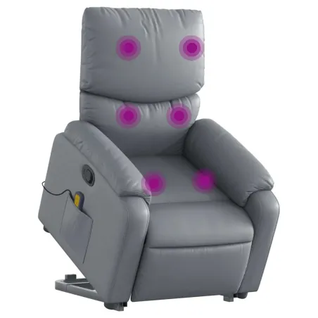 Fauteuil inclinable de massage Gris Similicuir