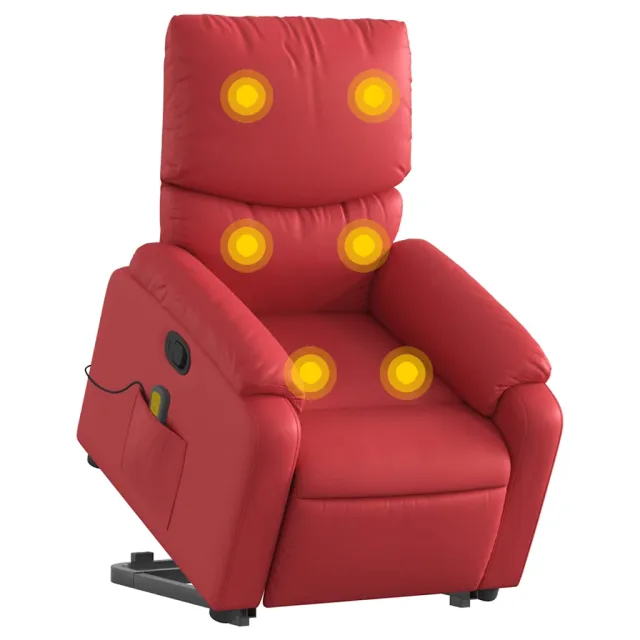 Fauteuil inclinable de massage Rouge Similicuir