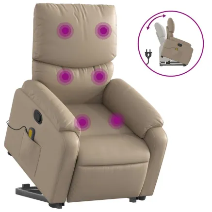 Fauteuil inclinable de massage Cappuccino Similicuir 2