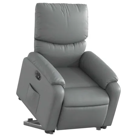 Fauteuil inclinable électrique gris similicuir