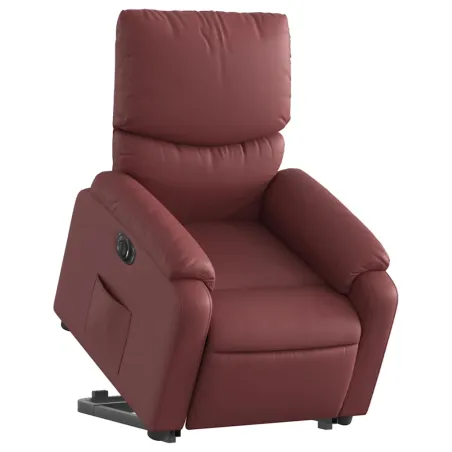 Fauteuil inclinable électrique rouge bordeaux similicuir