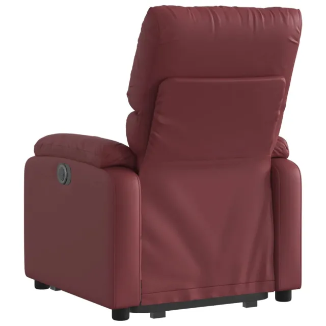Fauteuil inclinable électrique rouge bordeaux similicuir