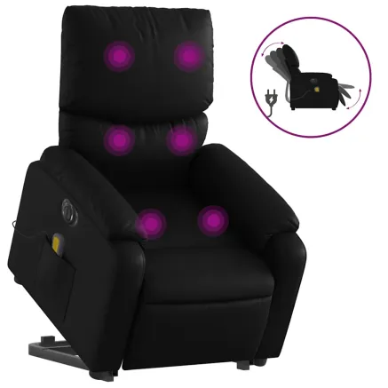 Fauteuil inclinable de massage électrique noir similicuir 2