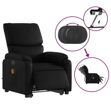 Fauteuil inclinable de massage électrique noir similicuir