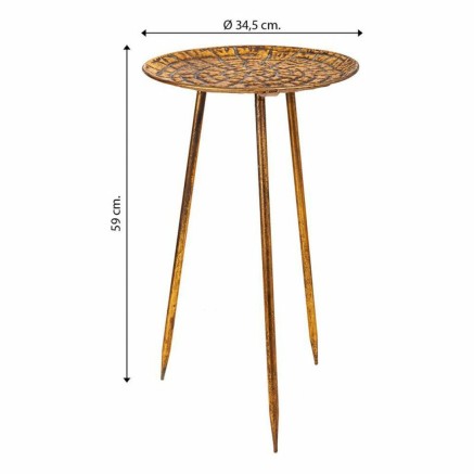 Tavolo angolare Alexandra House Living Dorato 34 x 59 x 34 cm 2
