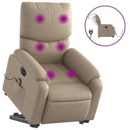 Fauteuil inclinable de massage électrique cappuccino similicuir 2