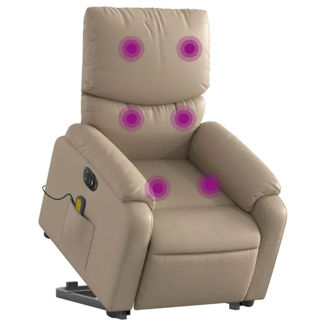 Fauteuil inclinable de massage électrique cappuccino similicuir