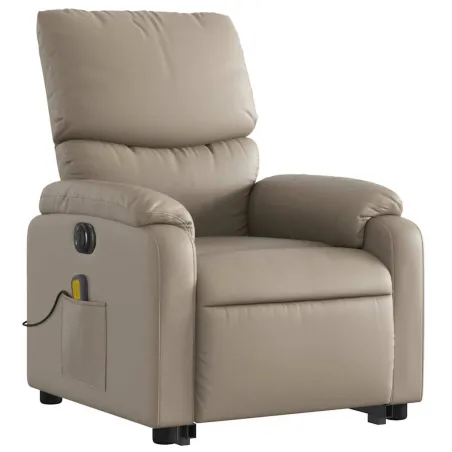 Fauteuil inclinable de massage électrique cappuccino similicuir
