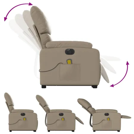 Fauteuil inclinable de massage électrique cappuccino similicuir